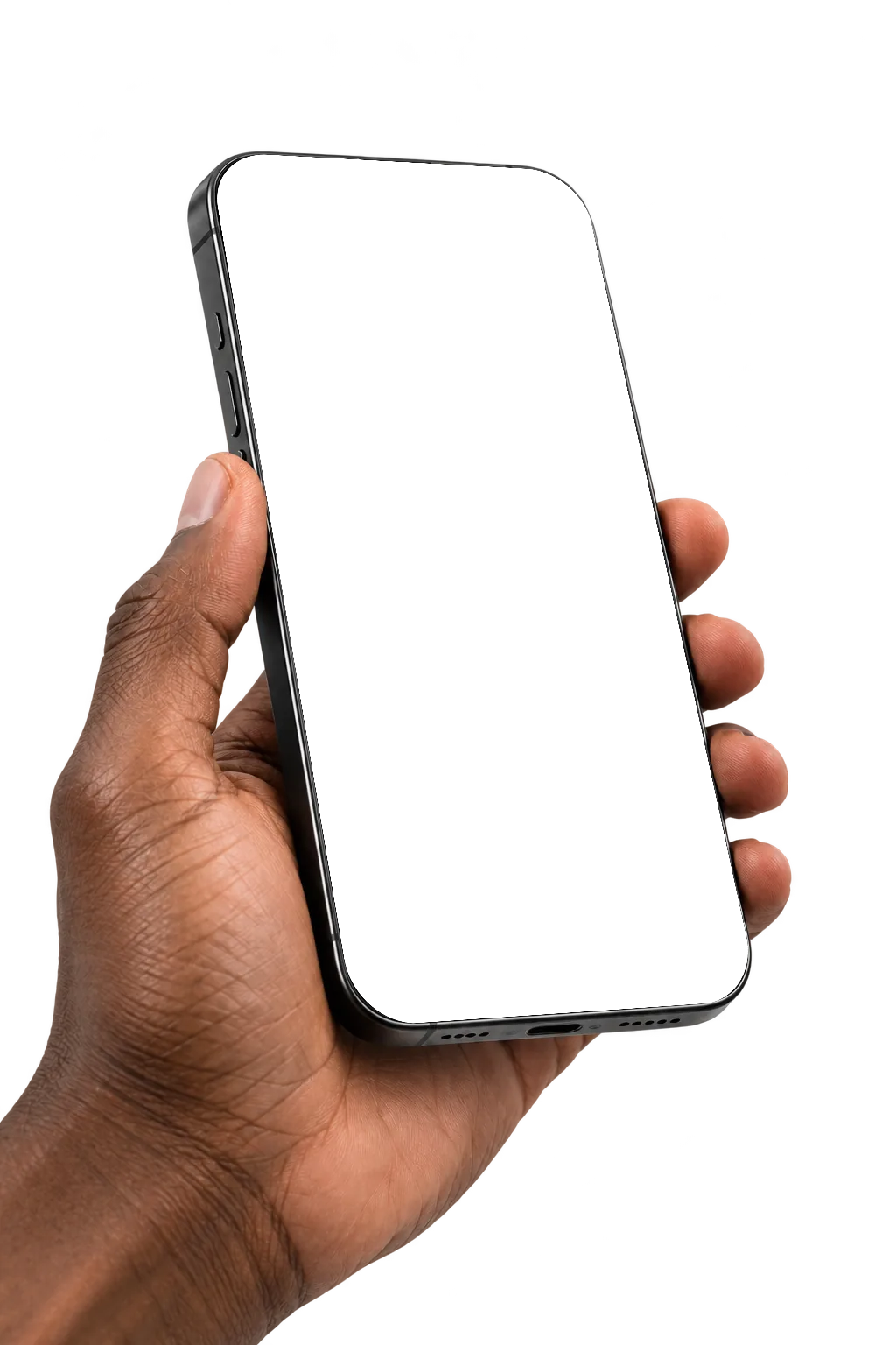 A hand holding an iPhone, cycling through CartCraft's screens: This week, the Shopping list, the Pantry and Month ahead